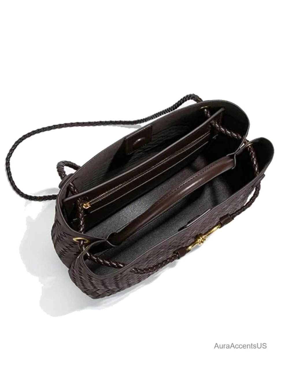 Suede Woven Slouchy Tote Bag PU Leather Hobo Crossbody Purse